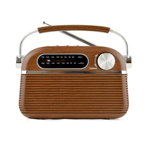 Lloytron Rechargeable Portable Vintage Radio Wood Effect - 644434