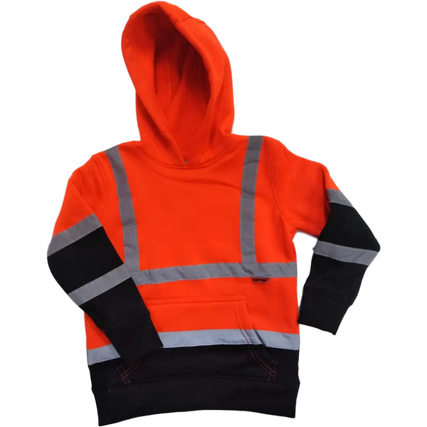 Kids Hi Vis Hoodie Orange/Navy