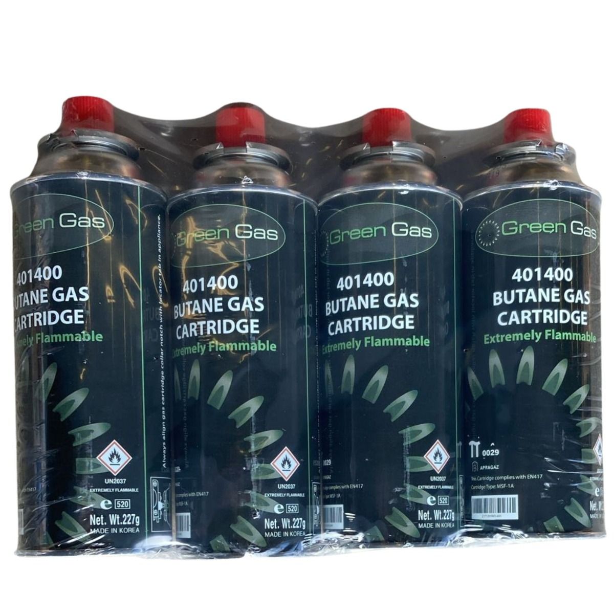 Green Gas Bayonet Butane Gas Cartridge - 220g - Pack of 4 - 644786 ...