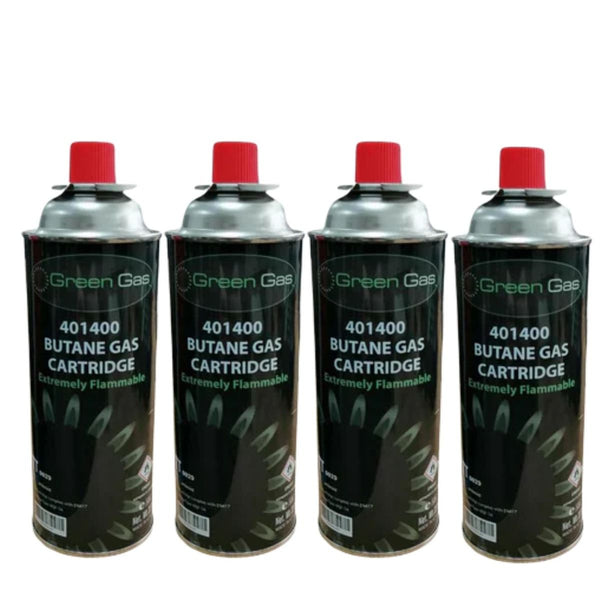 Green Gas Bayonet Butane Gas Cartridge - 220g - Pack of 4 - 644786