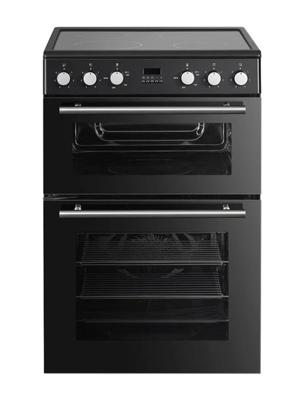 POWERPOINT 60CM BLACK DOUBLE CAVITY WITH CERAMIC HOB FREESTANDING - 61812