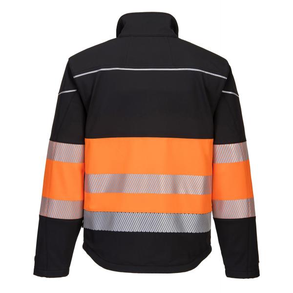 Portwest PW375 High Visibility Class 1 Softshell Jacket Black/Orange