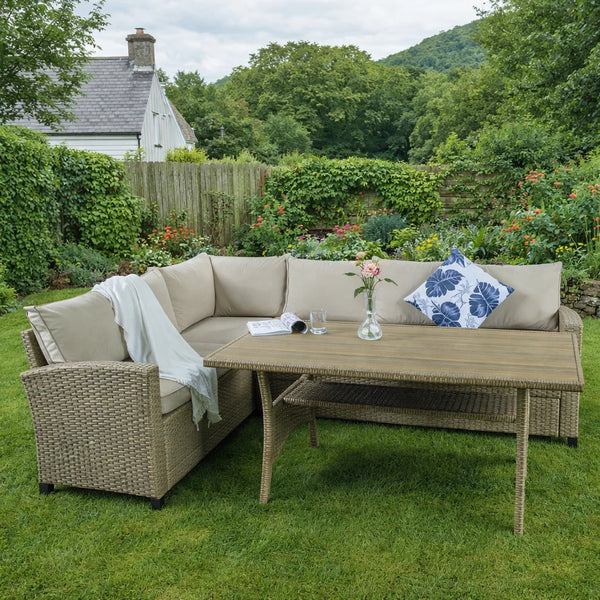 Canto L Corner and Polywood Table Natural - 3900465