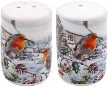 CHRISTMAS ROBINS SALT & PEPPER SHAKERS - 66159