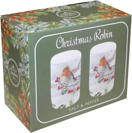 CHRISTMAS ROBINS SALT & PEPPER SHAKERS - 66159