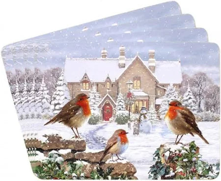 CHRISTMAS ROBINS PLACEMATS 4PK - 66161