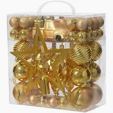 48PC GOLD MIXED LUXURY SHATERPROOF DECORATIONS - 663000