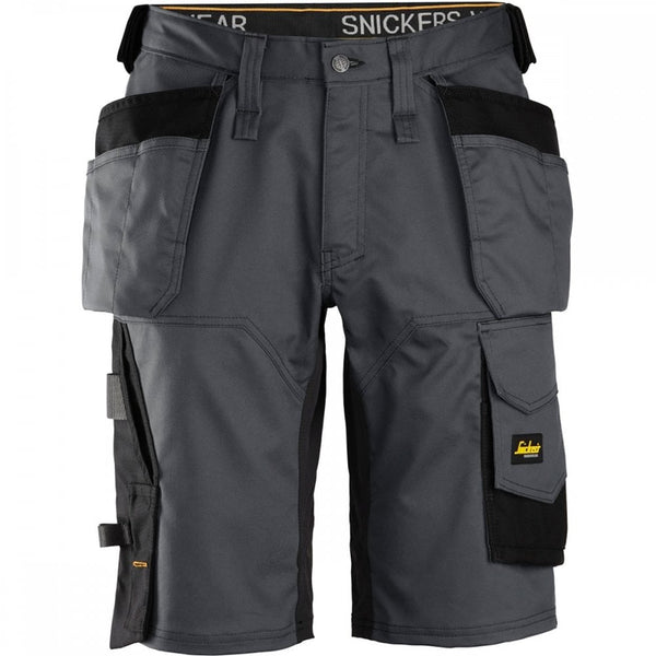 Snickers 6151 AllroundWork Stretch Loose Fit Work Shorts Grey/Black