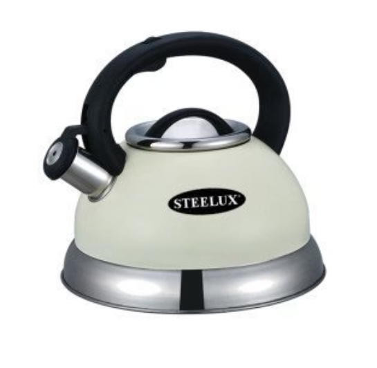 STEELEX WHISTLING STOVETOP KETTLE CREAM 2.7 LTR - 647116