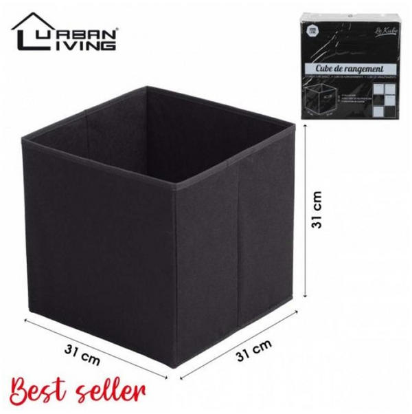 Foldable Storage Box (W)31x(L)31x(H)31cm - Grey or Black Option