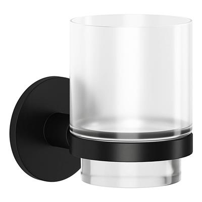 MALMO BLACK TUMBLER HOLDER & GLASS TUMBLER - 35429
