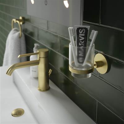 MALMO GOLD GLASS TUMBLER & HOLDER - 35422
