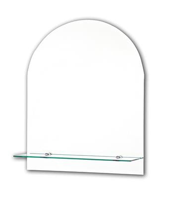 TEMA ENSUITE BEVELLED MIRROR 50X40 ARCHTOP w SHELF - 350154