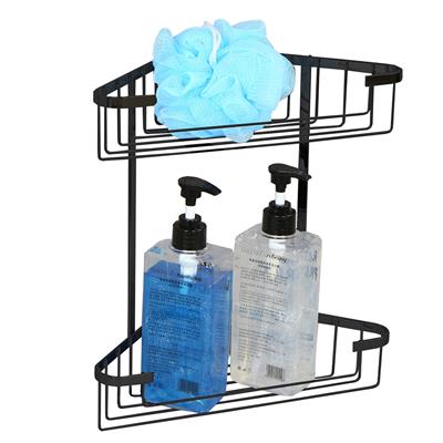 TEMA WIRE 2 TIER CORNER SHOWER BASKET BLACK - 354131