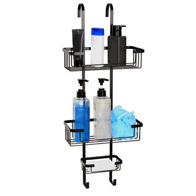 TEMA WIRE 3 TIER HOOK OVER SHOWER BASKET BLACK - 354106