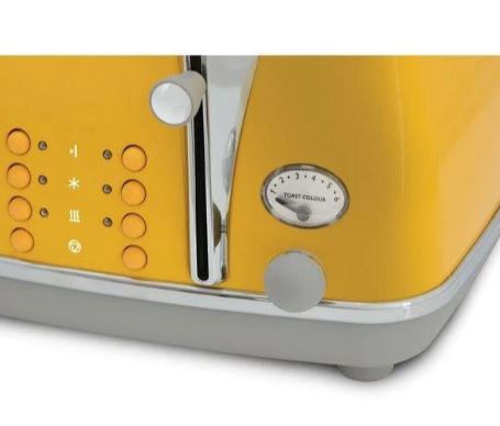 Delonghi Icon Yellow 4 Slice Toaster - 644296