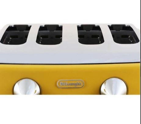 Delonghi Icon Yellow 4 Slice Toaster - 644296