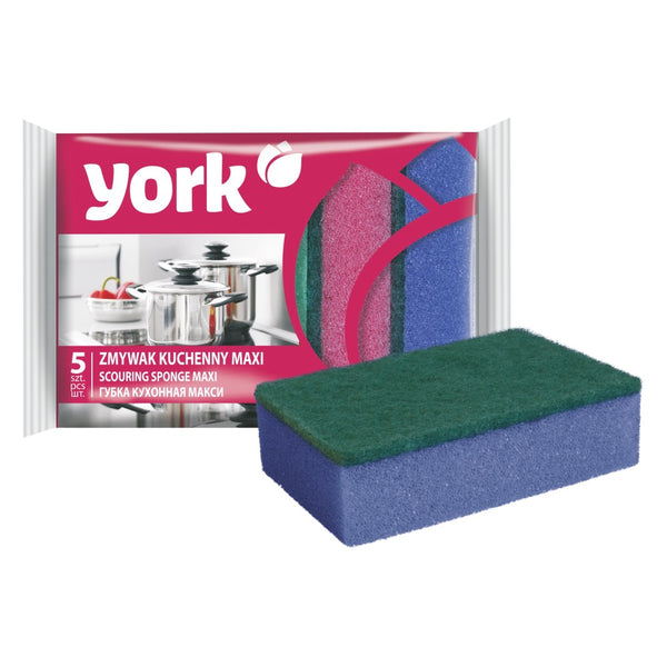 YORK 5PC SCOURING SPONGE MAXI - 64558