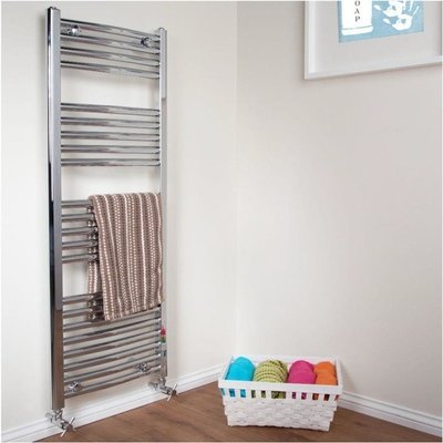 Curved Chrome Towel Rail 500mm X 1200mm - 4224253