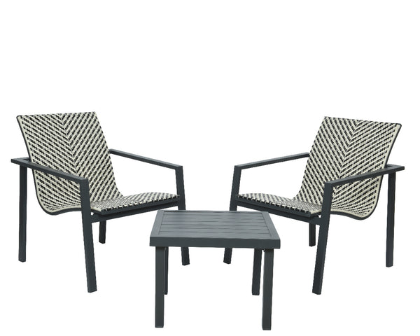 2 Seater Geo Lounge Set in Black - 3900474