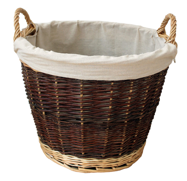 Large Round Wicker Basket With Jute Liner - 641066