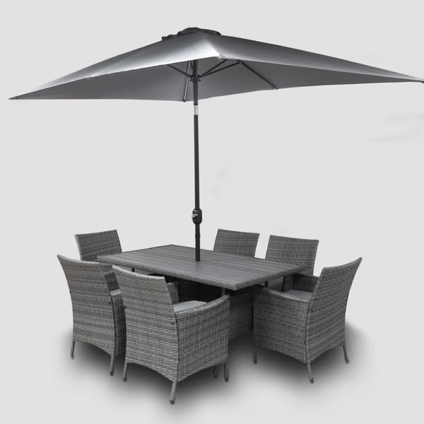 Polywood 6 Seater Rattan Dining Set - 3916070