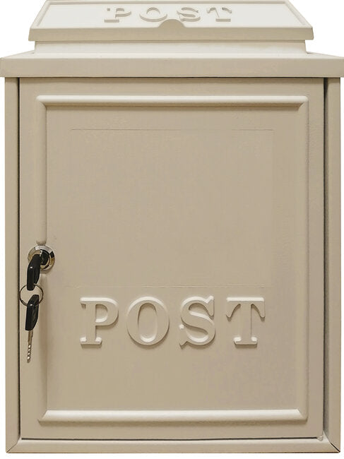 Manor Cream Cast Aluminium Post Box - 643135