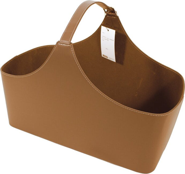 Contemporary Leather Log Carrier - 420205