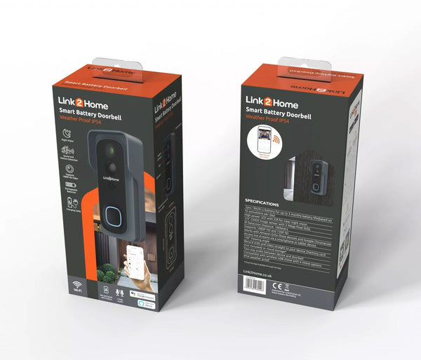 Link2Home  Outdoor Battery Powered WIFI Doorbell Camera - 62470