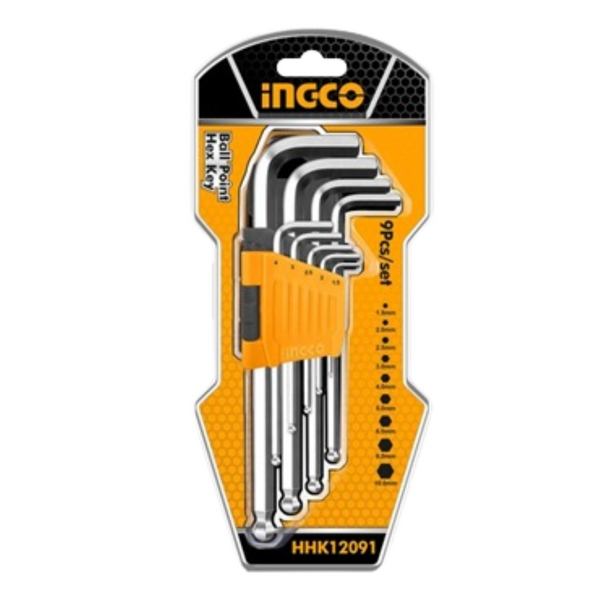 Ingco 9 Piece Ball Point Hex Key - 5799490