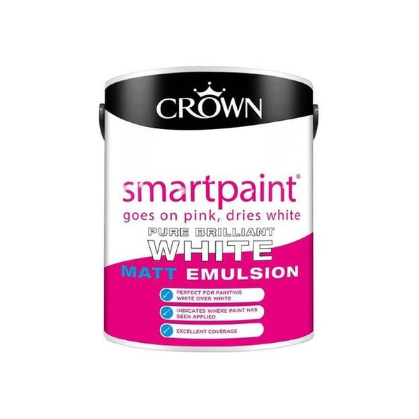 Crown Smartpaint Matt Emulsion Brilliant White 5L - 750207