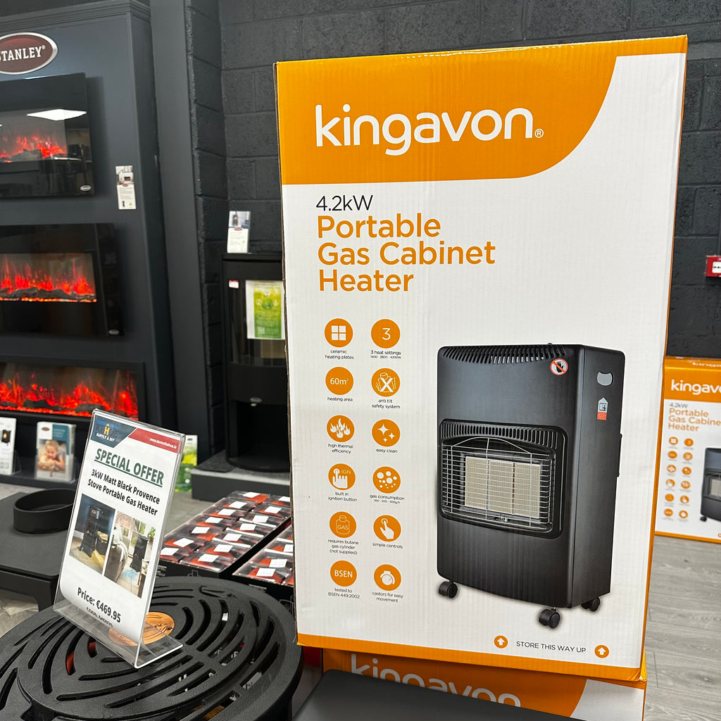 Kingavon Portable Gas Heater 4.2KW - 644421 – Dermot Kehoe Supply u0026 DIY  Homevalue