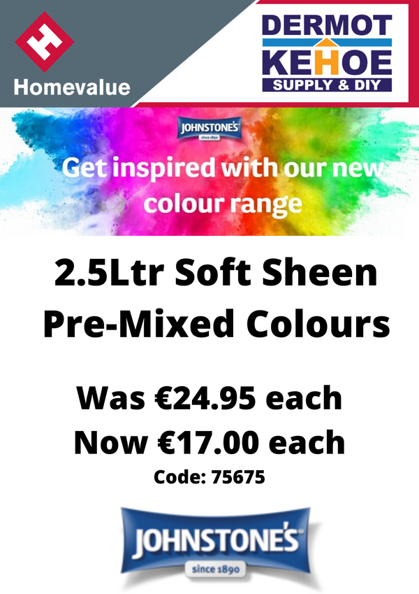 Johnstones 2.5Ltr Pre-Mixed Colours - Special Offer