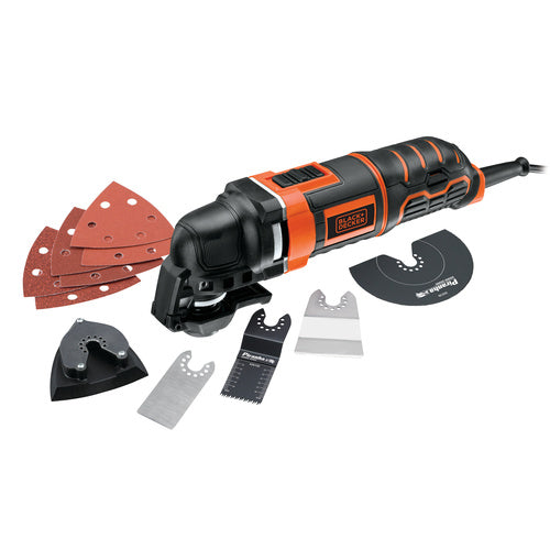 Black and Decker 300w Oscillating Multi Tool with 12 Accessories + Kitbox - 571607