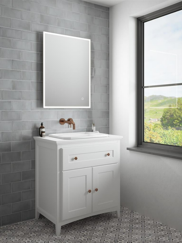 Sorrento Demist Black Lit Mirror 80x60cm - 35178