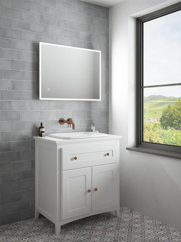 Sorrento Demist Black Lit Mirror 80x60cm - 35178