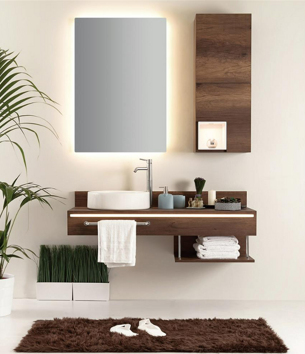 Tema Stefano Black Lit LED Mirror - 35176