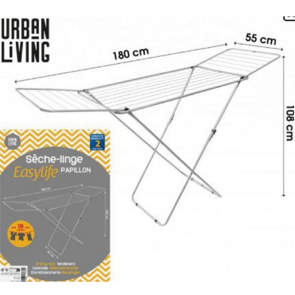 Urban Living Clothes Airer Silver 18m - 645264