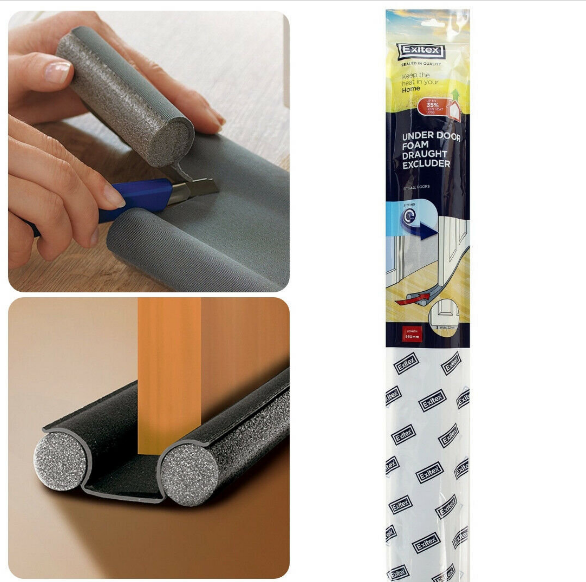 Exitex Under Door Foam Draught Excluder 950mm Grey - 650066