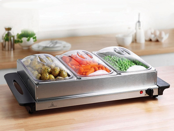 Kingavon Stainless Steel 3 Pan Buffet Server  - 61638