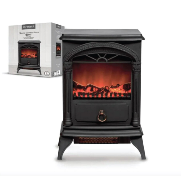 De Vielle Classic Electric Stove Black 1800W - 644418