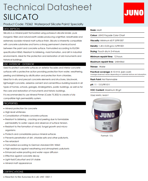 JUNO Silicato 15LTR - 75346