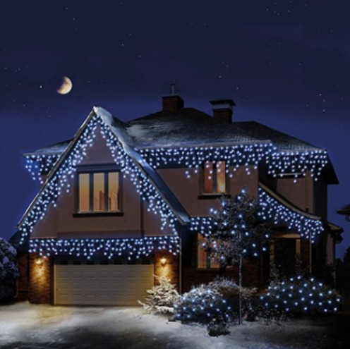 960 LED Snowing Icicles Blue and White - 661176