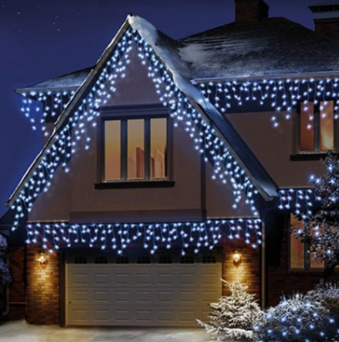 480 LED White Snowing Icicles - 661172