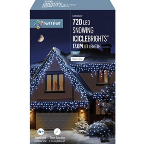 720 LED White Snowing Icicles - 661173