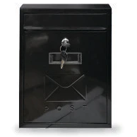 Manor Post Box Plain Black Steel - 643139
