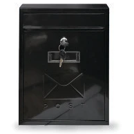 Manor Postbox Plain Black Steel - 643139