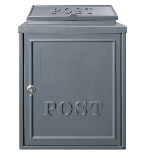 Manor Grey Cast Aluminium Post Box - 643140