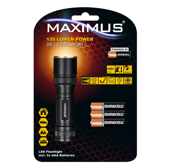 Maximus 135 Lumen Power 3W LED Flashlight - 622108