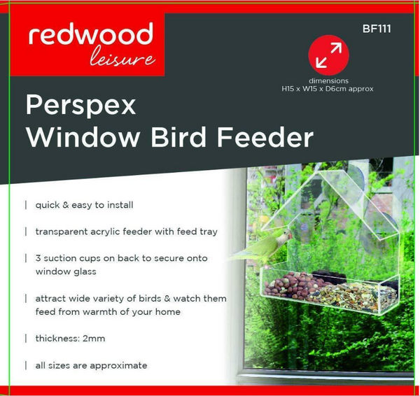 Redwood Leisure Perspex Window Bird Feeder - 391572